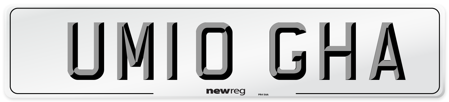 UM10 GHA Number Plate from New Reg